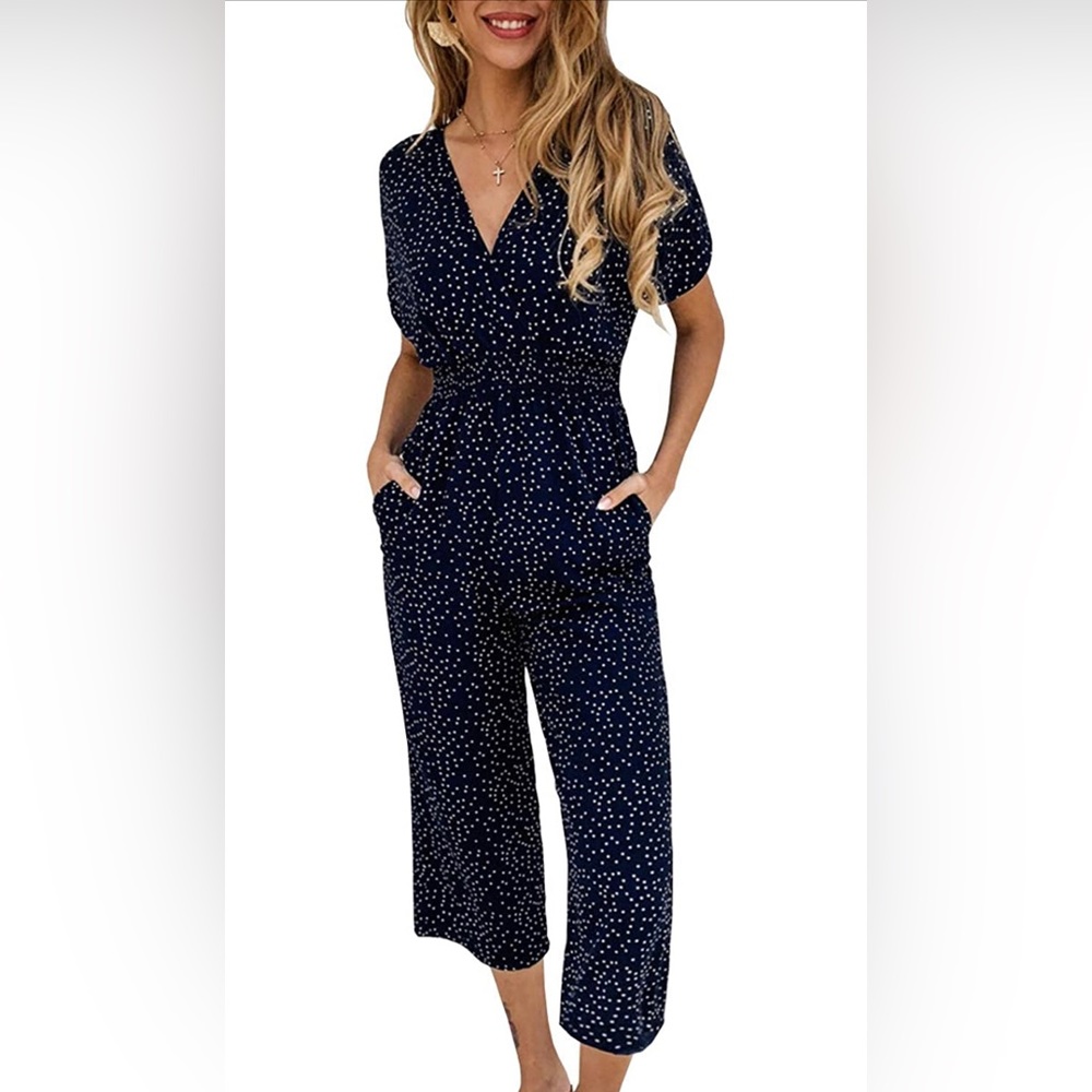 Blue cotton romper, size small